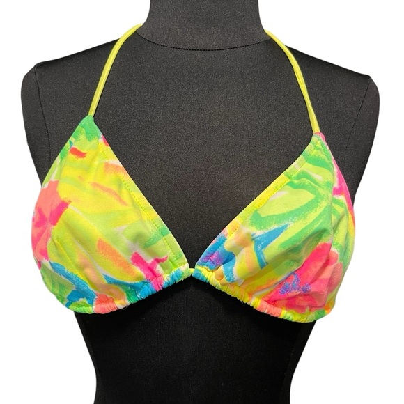 Vintage Y Ki Ki Heat Neon String Bikini Top size B - Picture 1 of 7